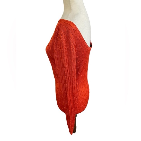 RALPH LAUREN BLACK LABEL 100% Silk Cableknit Scoop Back Sweater - Picture 3 of 13